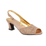 Lava Shoes Womens Dawn Gold Glitter Peep/Open Toe Prom and Evening Shoes