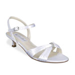 Coloriffics Womens Andie White Satin Sandals Wedding Shoes