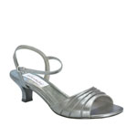 Dyeables Womens Brielle Pewter Satin Sandals Wedding Shoes