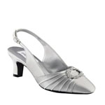Dyeables Womens Ann Silver Satin Pumps Wedding Shoes