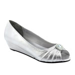 Dyeables Womens Anette Silver Satin Pumps Wedding Shoes