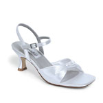 Dyeables Womens Lovely White Satin Sandals Wedding Shoes