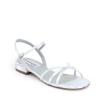 Dyeables Womens Palace White Satin Sandals Wedding Shoes