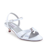 Dyeables Womens Fiesta White Satin Sandals Prom and Evening Shoes
