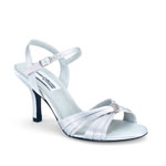 Dyeables Womens Natalie Silver Satin Sandals Prom and Evening Shoes