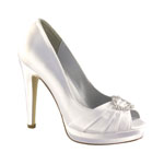 Dyeables Womens Gianna White Satin Platforms Wedding Shoes