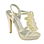 Dyeables Womens Ivy Ivory Satin Sandals Prom and Evening Shoes