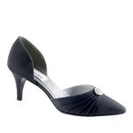 Dyeables Womens Shanna Black Satin Pumps Wedding Shoes