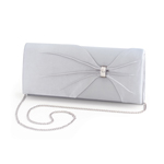 Dyeables Womens 1805 Silver Satin   Wedding Handbags