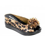 Helens Heart Womens CFW-8127-18 BrownLeopard Beaded Sandals Casual Shoes
