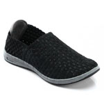Helens Heart Womens CFW-S05 Black Fabric Sneakers Casual Shoes
