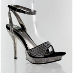 Helens Heart Womens FS-188-9 Black Beaded Platforms Prom and Evening Shoes