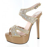 Helens Heart Womens FS-804-836 Nude Beaded Platforms Prom and Evening Shoes