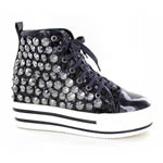 Helens Heart Womens FS-TN001 Black Sequin Sneakers Casual Shoes