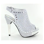 Helens Heart Womens FS-Y369 Silver Beaded Pumps Prom and Evening Shoes