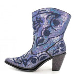 Helens Heart Womens LB-0290-11 Black/Blue Sequin Boots Casual Shoes
