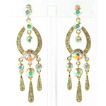 Jewelry by HH Womens JE-X001913 gold/clear Beaded   Earrings Jewelry