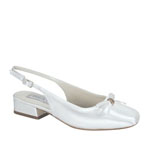 Touch Ups Girls Rosie White Satin Sling Back Flower Girls Shoes