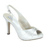 Touch Ups Womens Iris White Satin Sling Back Wedding Shoes