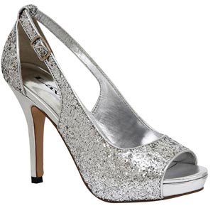 Lava Shoes Womens Lindsey Silver Sequin Pumps Prom and Evening Shoes