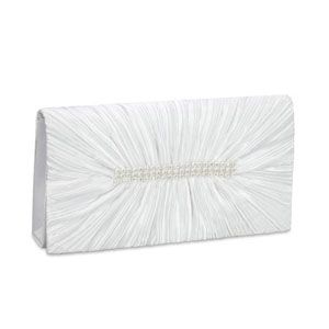 Coloriffics Womens HB177 White Taffeta Sandals Wedding Handbags