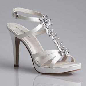 Allure Bridals Womens Shine DiamondWht Silk Satin Pumps Wedding Shoes
