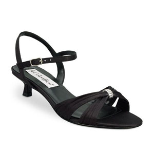 Coloriffics Womens Andie Black Satin Sandals Wedding Shoes