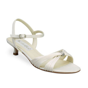 Coloriffics Womens Andie Ivory Satin Sandals Wedding Shoes