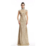 Johnathan Kayne Womens 491 Gold Synthetic  Prom Dresses