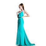 Johnathan Kayne Womens 524 Teal Chiffon  Prom Dresses