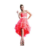 Johnathan Kayne Womens 544 HotCoralWhite Tulle  Prom Dresses