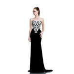 Johnathan Kayne Womens 561 BlackIvory Velvet  Prom Dresses