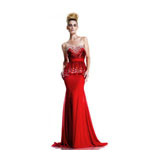 Johnathan Kayne Womens 579 Red Chiffon  Prom Dresses