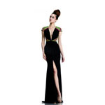Johnathan Kayne Womens 581 BlackMulti Jersey  Prom Dresses