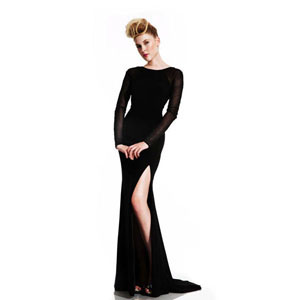 Johnathan Kayne Womens 401 Black Synthetic Prom Dresses