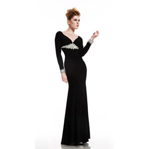 Johnathan Kayne Womens 415 Black Synthetic Prom Dresses