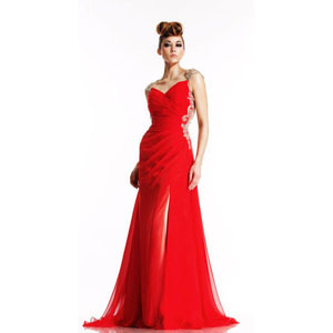 Johnathan Kayne Womens 455 Red Synthetic Prom Dresses