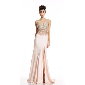 Johnathan Kayne Womens 456 Blush Synthetic Prom Dresses