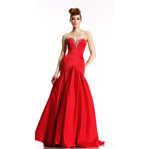 Johnathan Kayne Womens 486 Red Synthetic Prom Dresses