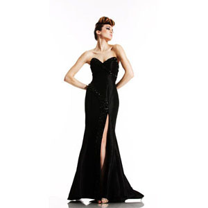 Johnathan Kayne Womens 489 Black Synthetic Prom Dresses