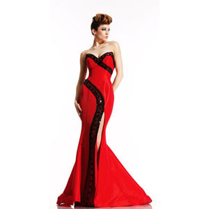 Johnathan Kayne Womens 489 Red Synthetic Prom Dresses