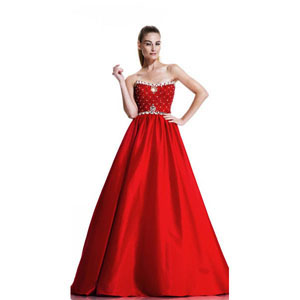 Johnathan Kayne Womens 511 Red Satin Prom Dresses