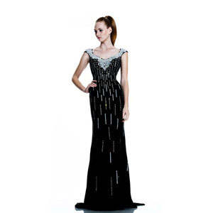 Johnathan Kayne Womens 519 Black Jersey  Prom Dresses