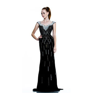 Johnathan Kayne Womens 519 Black Jersey Prom Dresses