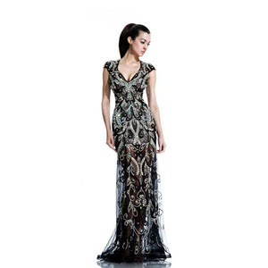 Johnathan Kayne Womens 521 Black Mesh Prom Dresses