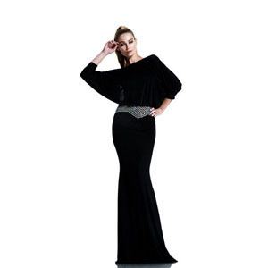 Johnathan Kayne Womens 539 Black Jersey Prom Dresses