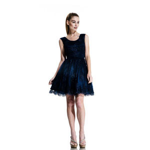 Johnathan Kayne Womens 563 Navy Lace Prom Dresses