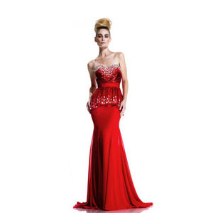 Johnathan Kayne Womens 579 Red Chiffon Prom Dresses
