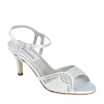 Dyeables Womens Ariana White Satin Sandals Wedding Shoes