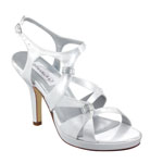 Dyeables Womens Claire White Satin Platforms Wedding Shoes